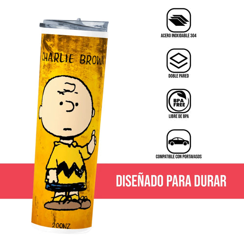 Termo Skinny Tumbler 20 oz de acero inoxidable - Charlie Brown