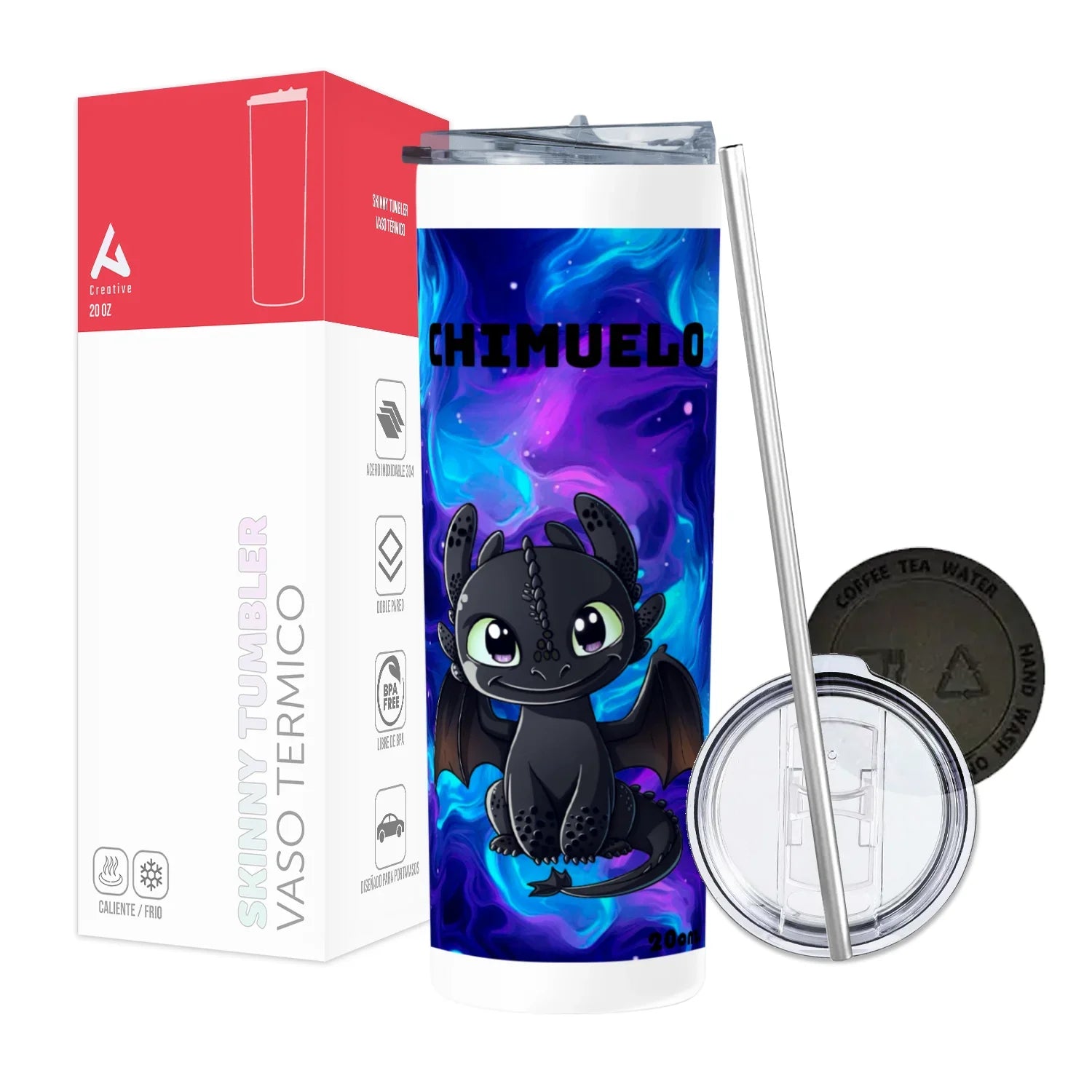 Termo Skinny Tumbler 20 oz de acero inoxidable - Chimuelo