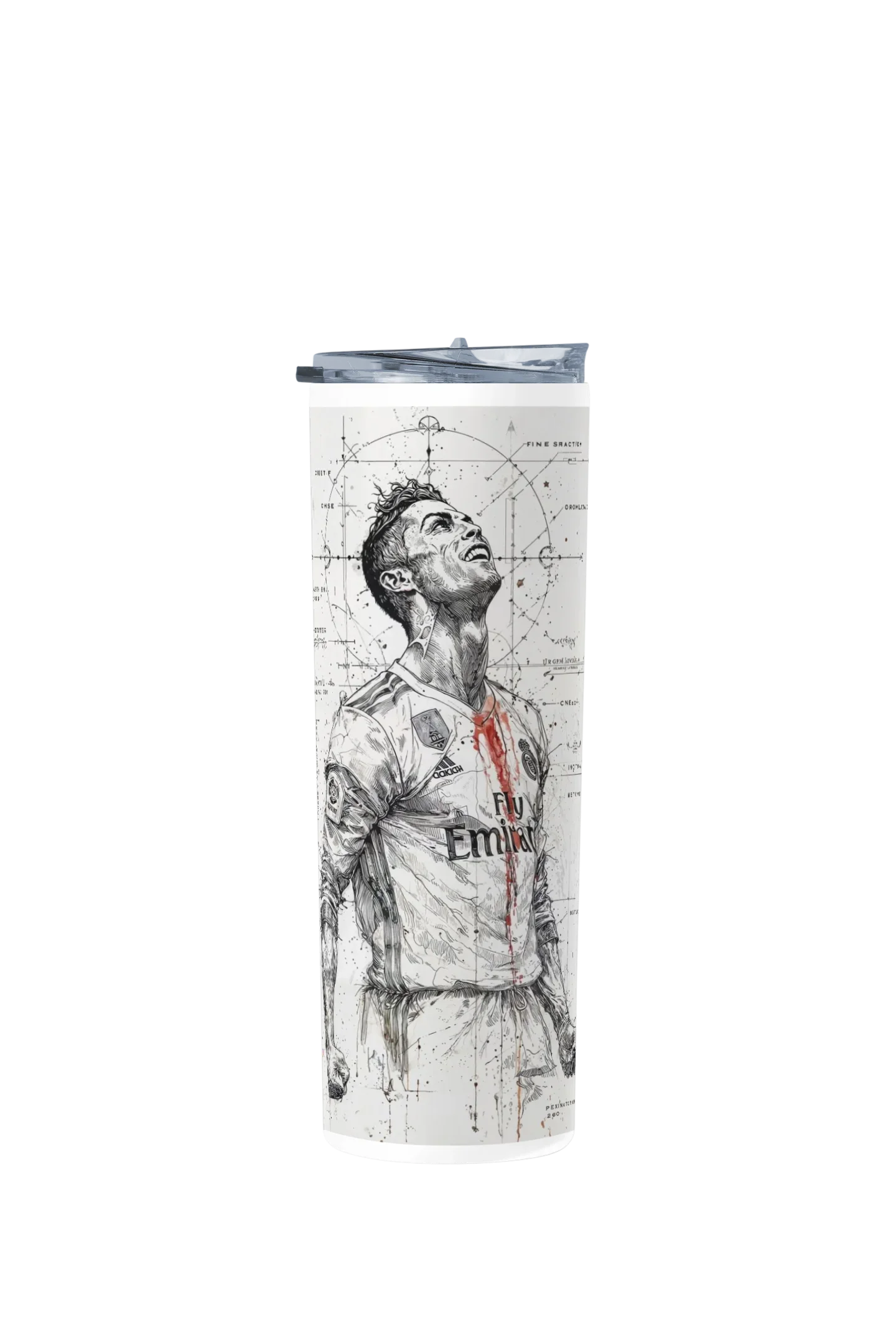 Termo Skinny Tumbler 20 oz de acero inoxidable - Cristiano Ronaldo Sketch