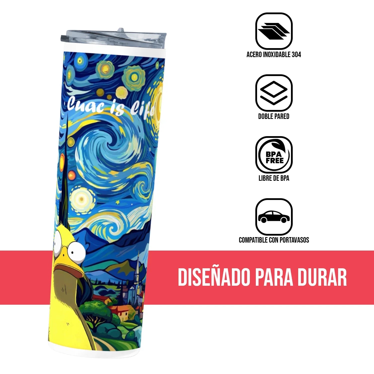 Termo Skinny Tumbler 20 oz de acero inoxidable - Cuac is life