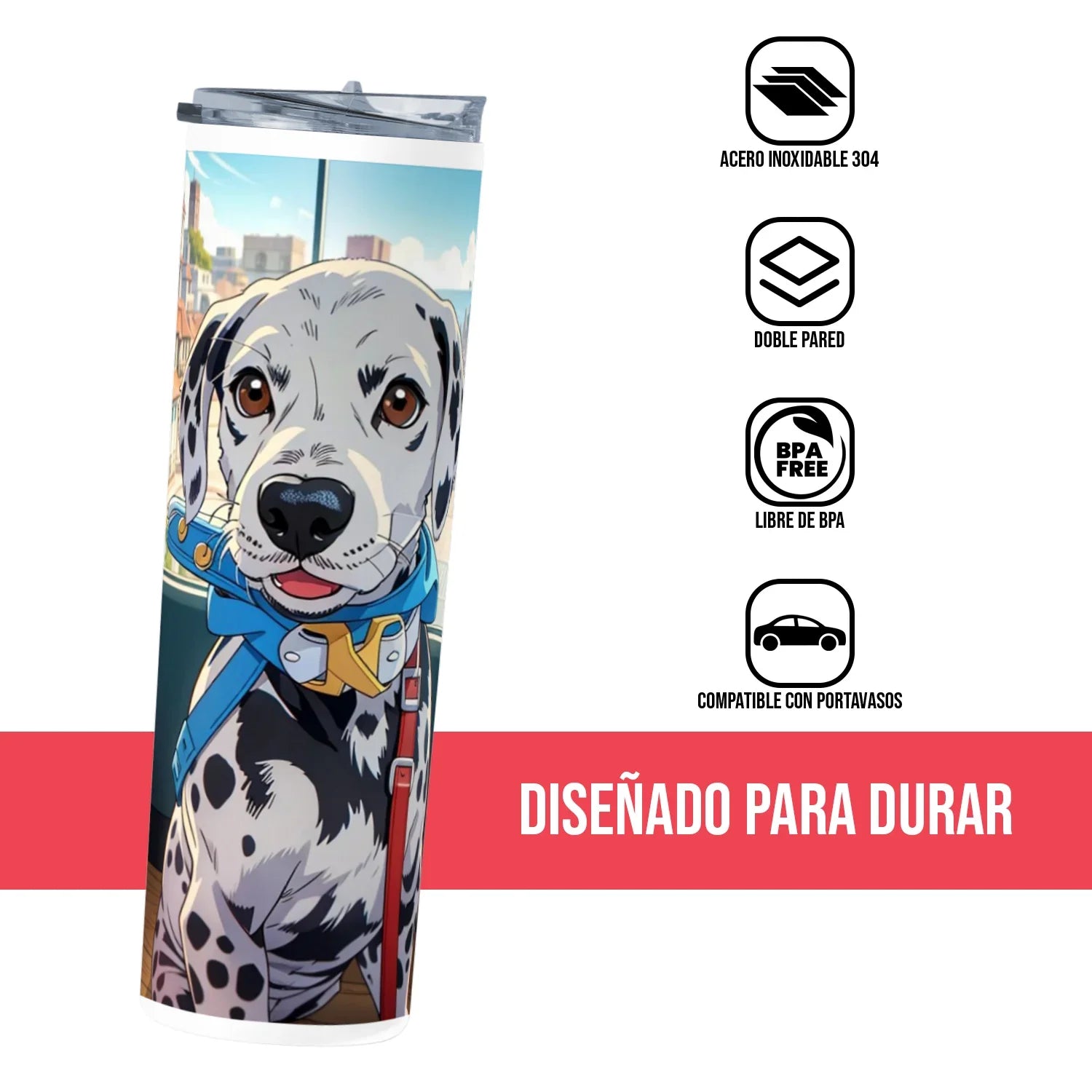 Termo Skinny Tumbler 20 oz de acero inoxidable - Dalmata