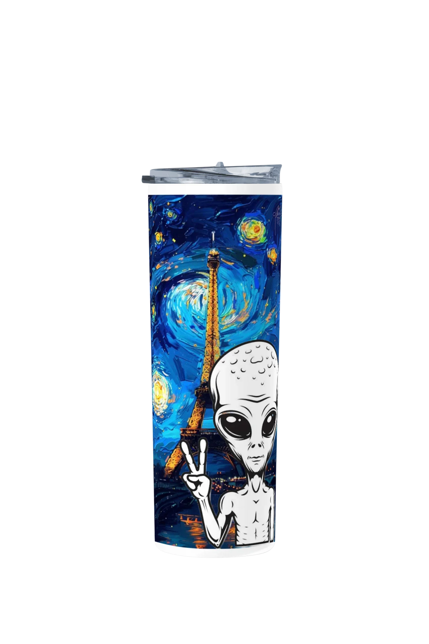 Termo Skinny Tumbler 20 oz de acero inoxidable - Extraterrestre en Paris