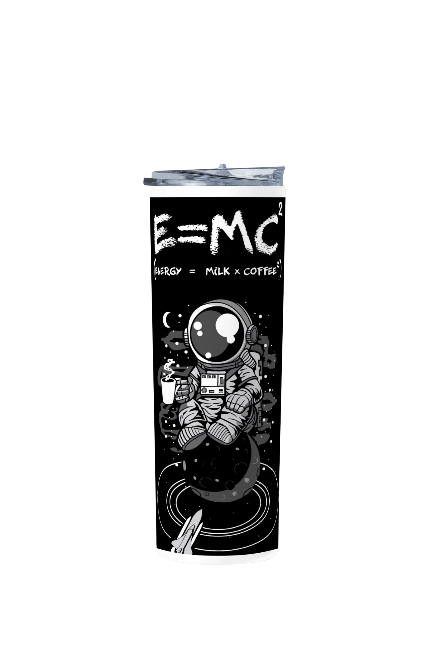 Termo Skinny Tumbler 20 oz de acero inoxidable - Energy + Milk = Coffe