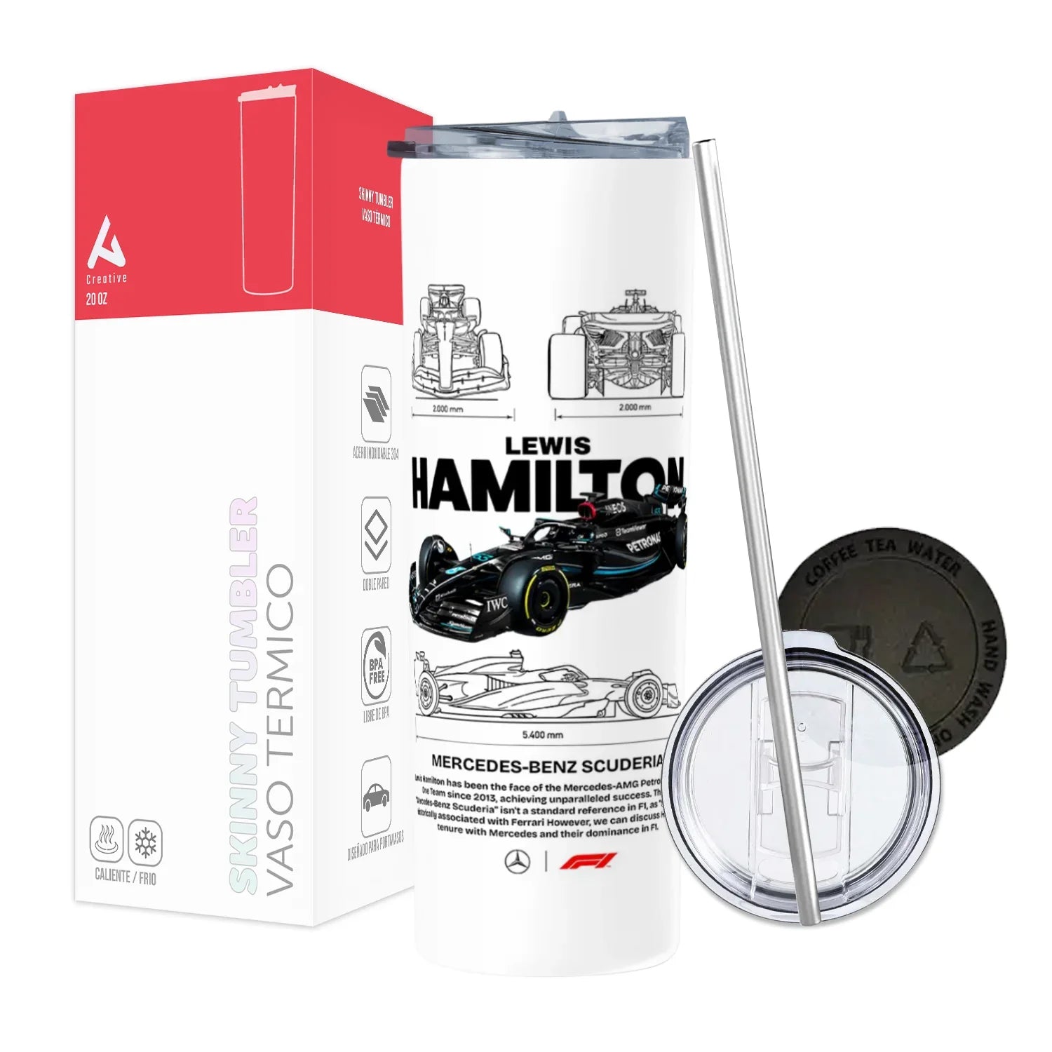 Termo Skinny Tumbler 20 oz de acero inoxidable - Hamilton