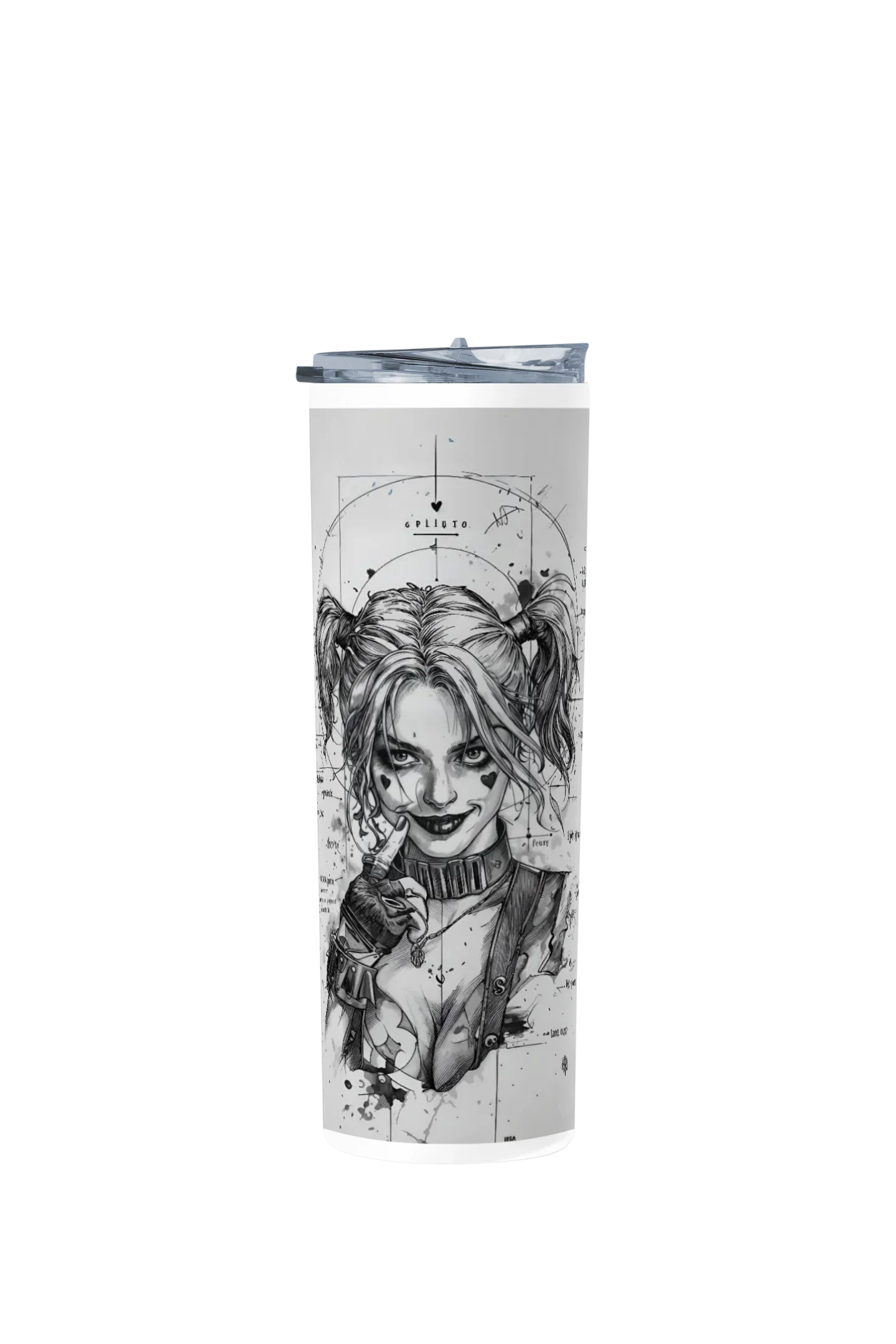 Termo Skinny Tumbler 20 oz de acero inoxidable - Harley Quinn Sketch