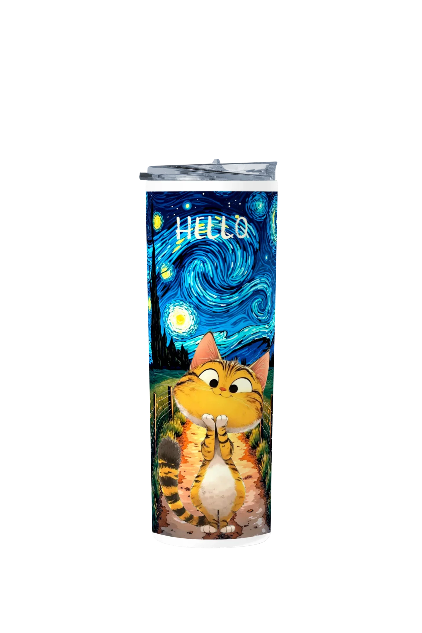 Termo Skinny Tumbler 20 oz de acero inoxidable - Hello Cat