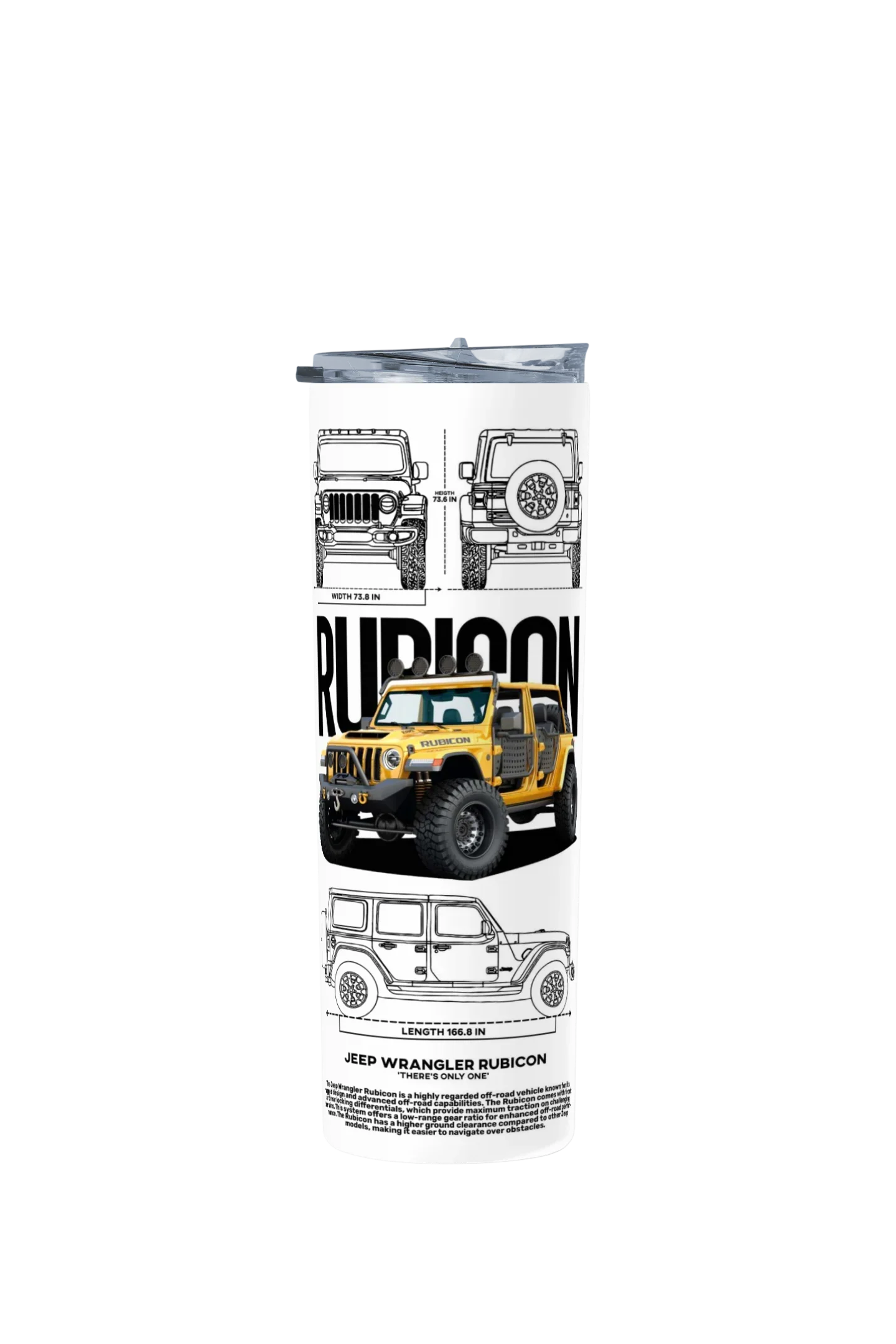 Termo Skinny Tumbler 20 oz de acero inoxidable - Jeep Wrangler Rubicon