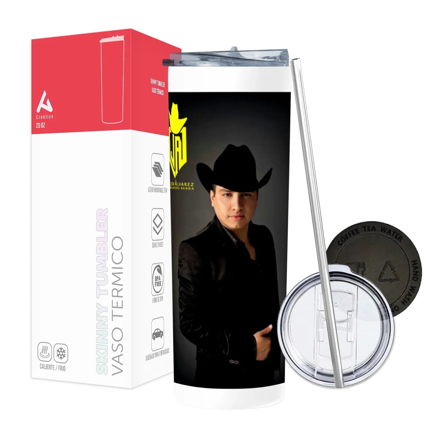 Termo Skinny Tumbler 20 oz de acero inoxidable - Julion Alvares