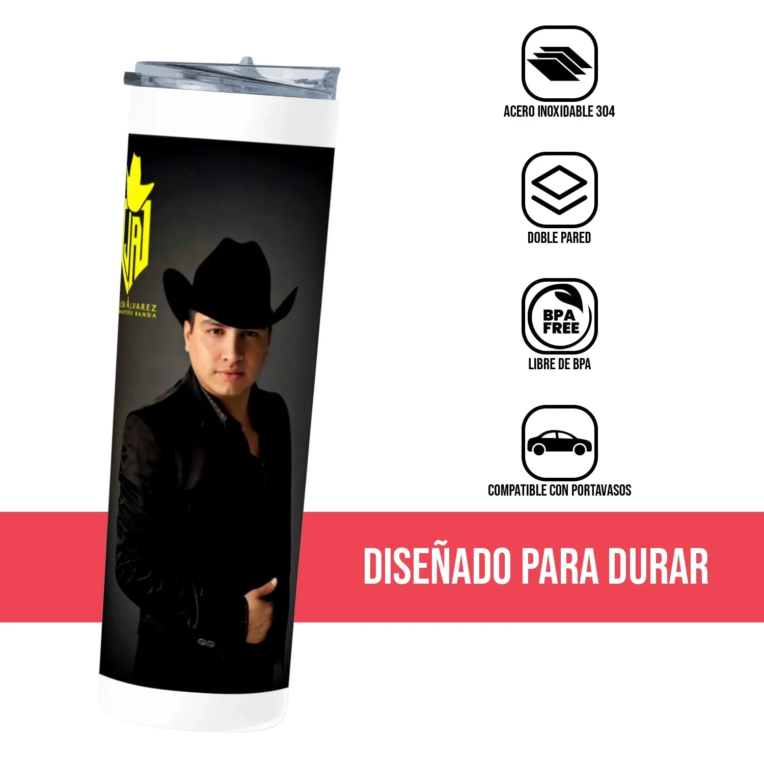 Termo Skinny Tumbler 20 oz de acero inoxidable - Julion Alvares