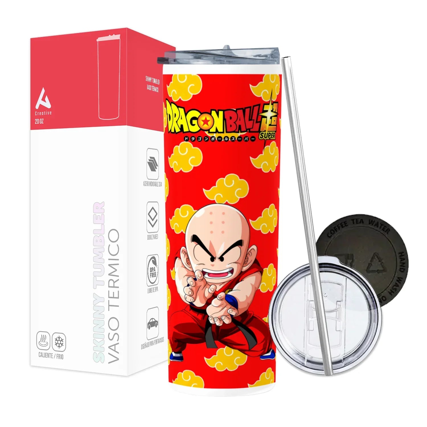 Termo Skinny Tumbler 20 oz de acero inoxidable - Krillin Dragon Ball