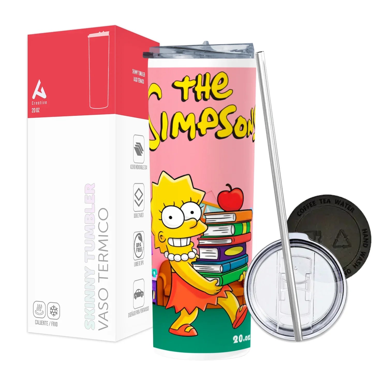 Termo Skinny Tumbler 20 oz de acero inoxidable - Liza simpson