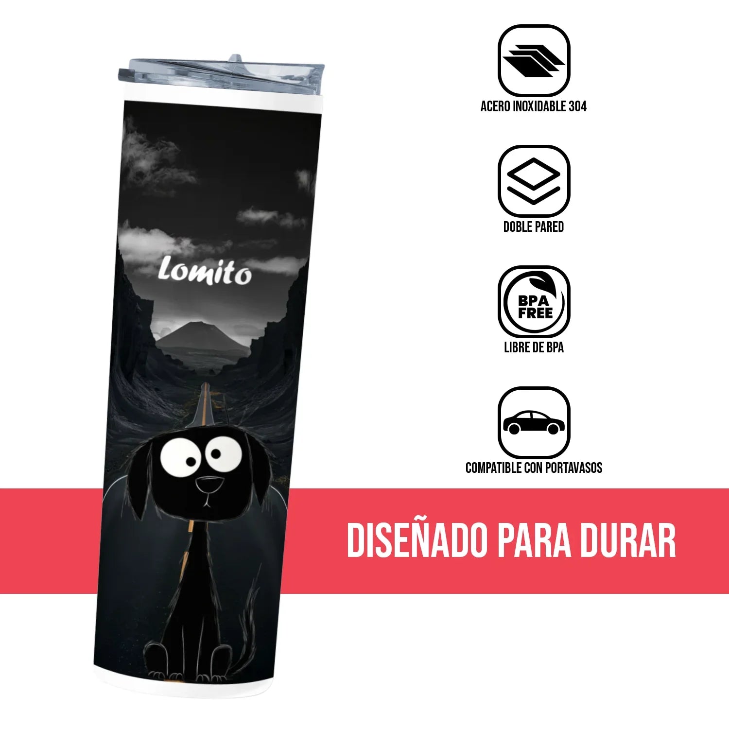 Termo Skinny Tumbler 20 oz de acero inoxidable - Lomito