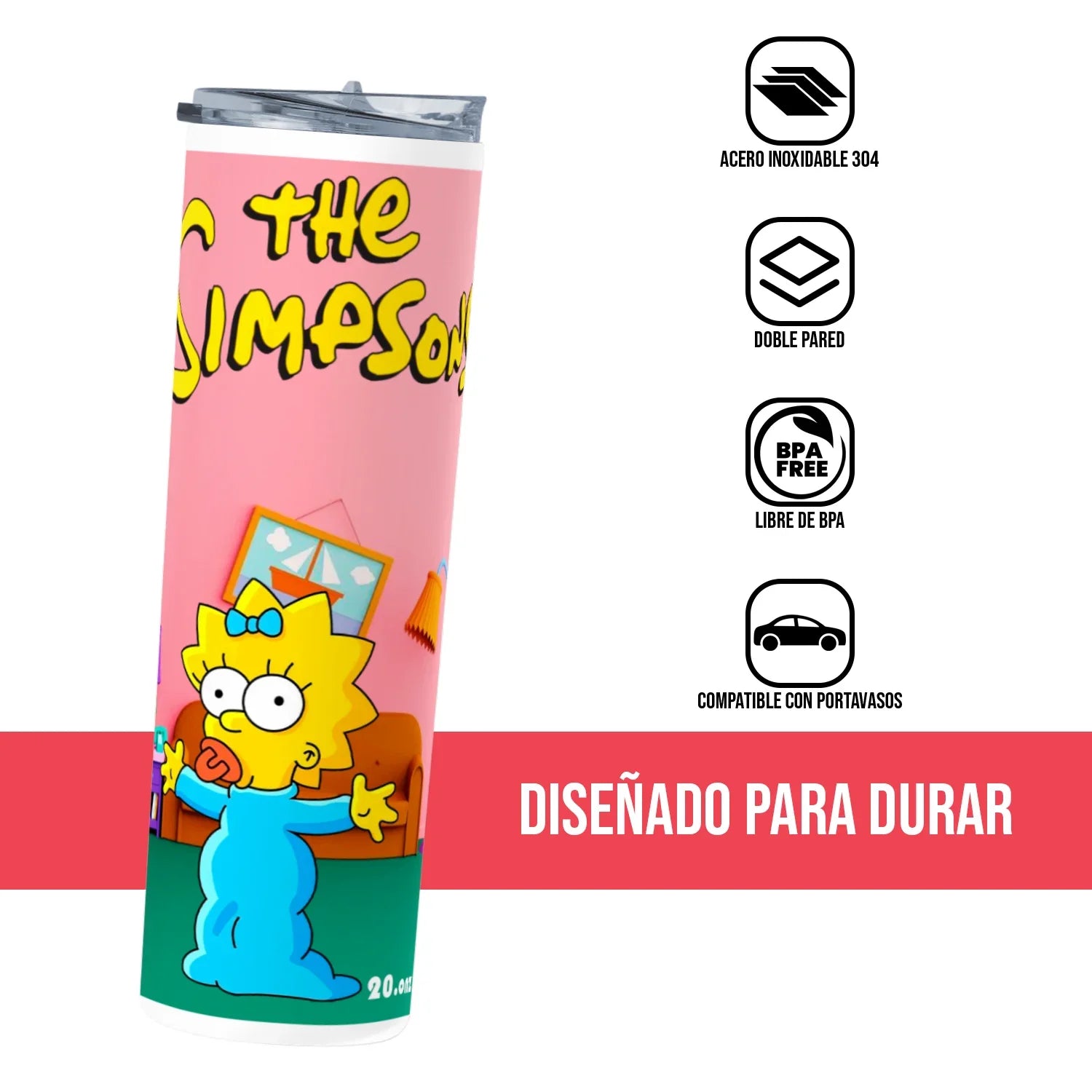 Termo Skinny Tumbler 20 oz de acero inoxidable - Magie simpson