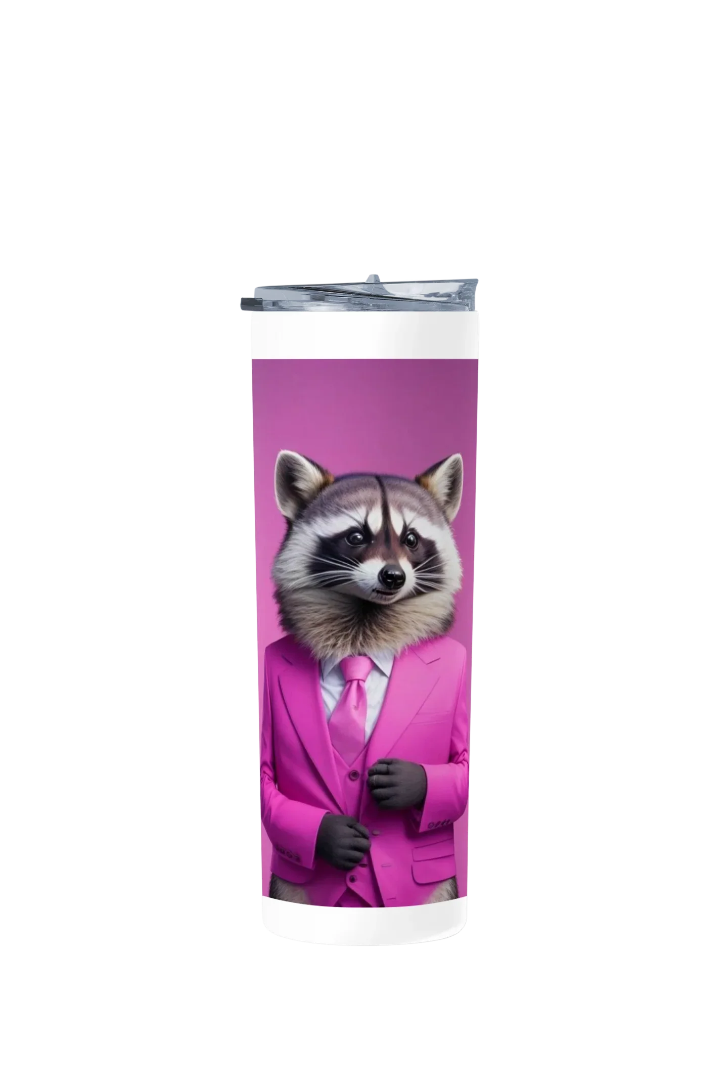Termo Skinny Tumbler 20 oz de acero inoxidable - Mapache zaco morado