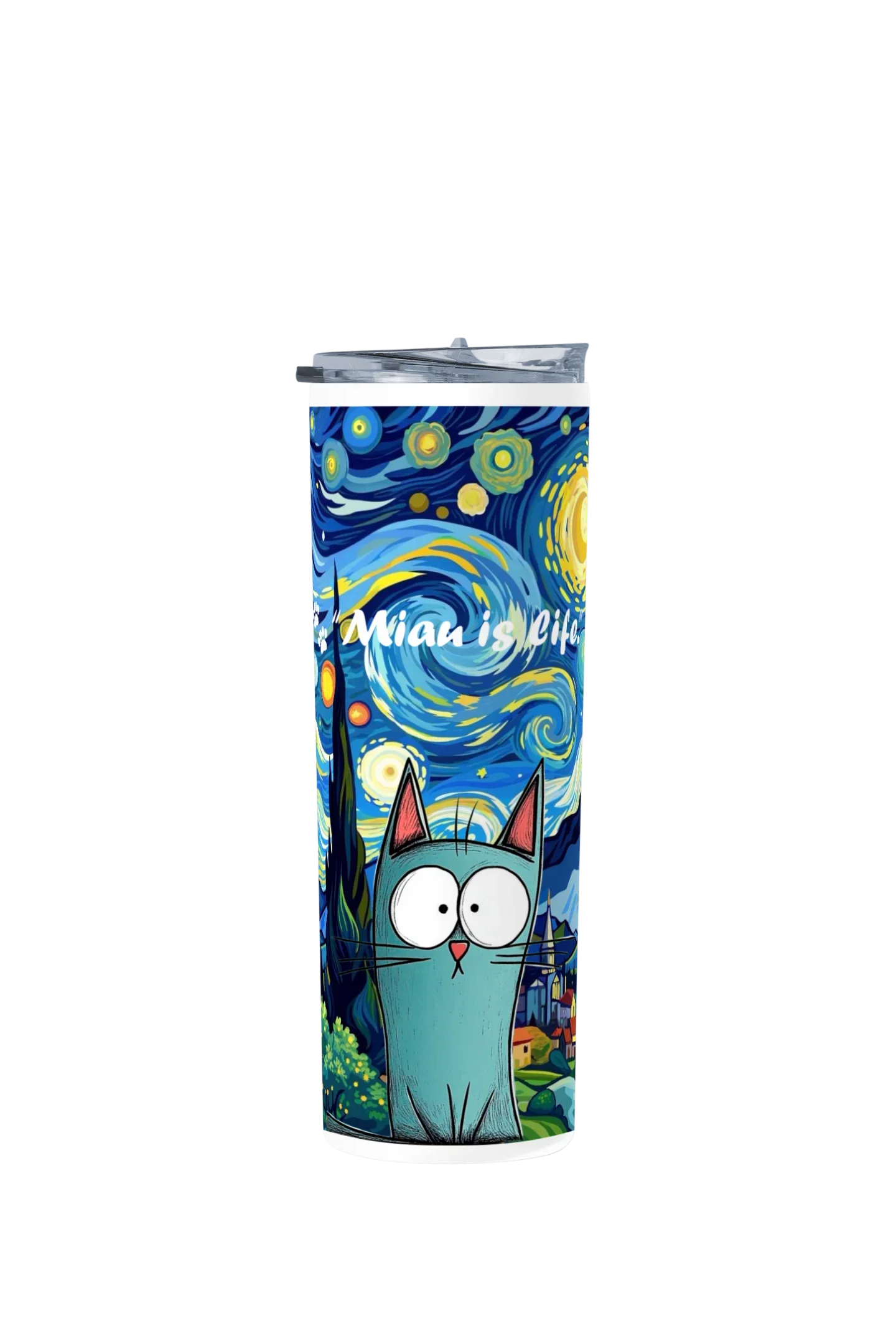 Termo Skinny Tumbler 20 oz de acero inoxidable - Miau is life