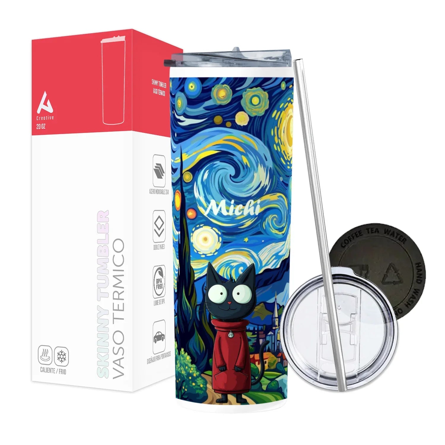 Termo Skinny Tumbler 20 oz de acero inoxidable - Michi