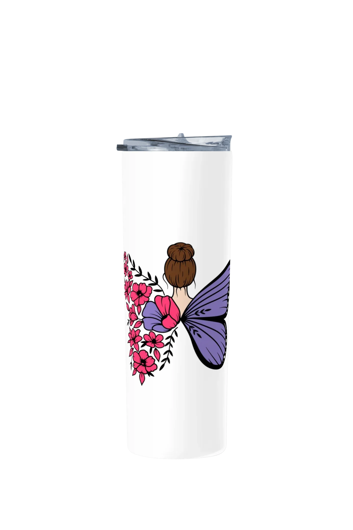 Termo Skinny Tumbler 20 oz de acero inoxidable - Mujer Mariposa