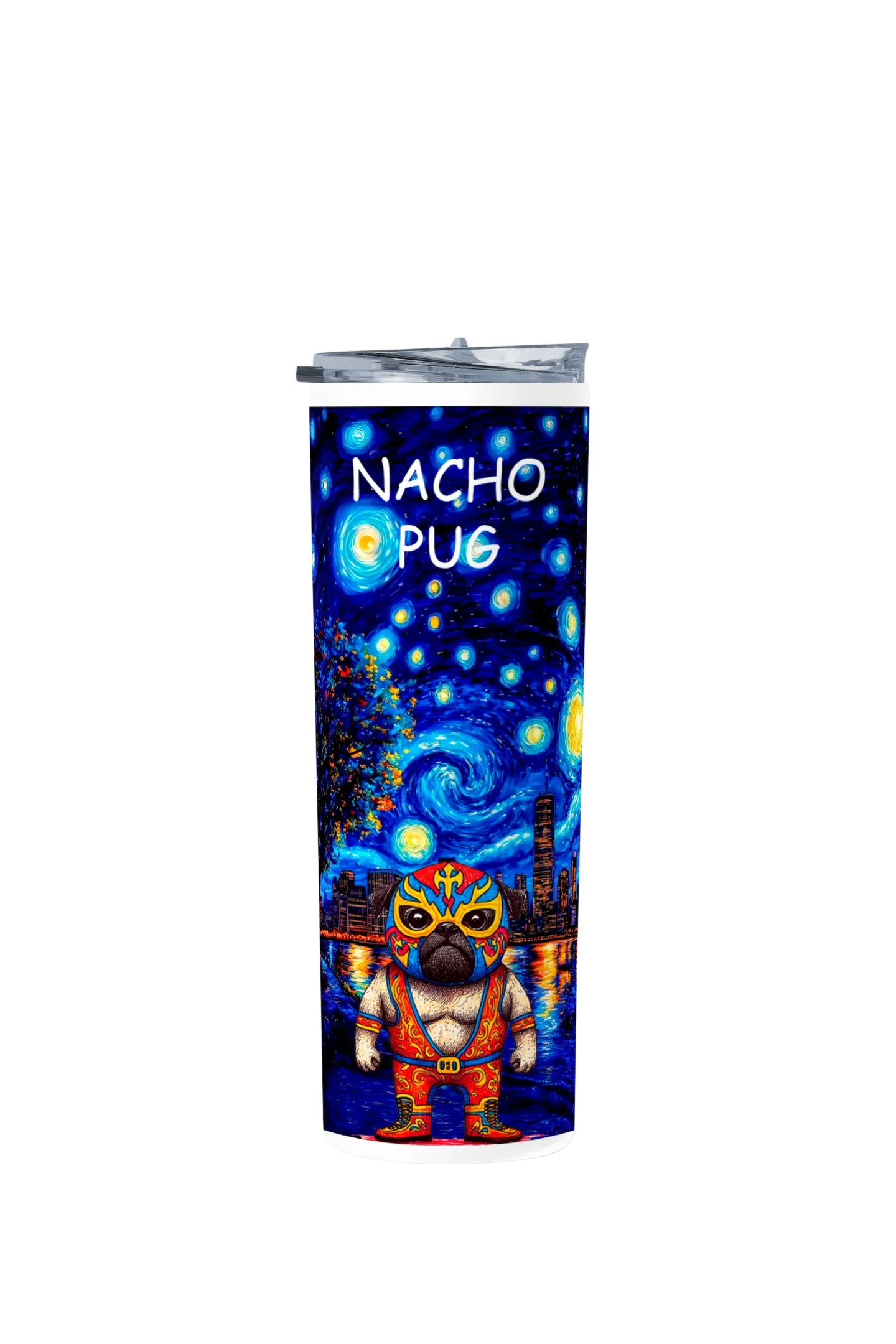 Termo Skinny Tumbler 20 oz de acero inoxidable - NACHO PUG