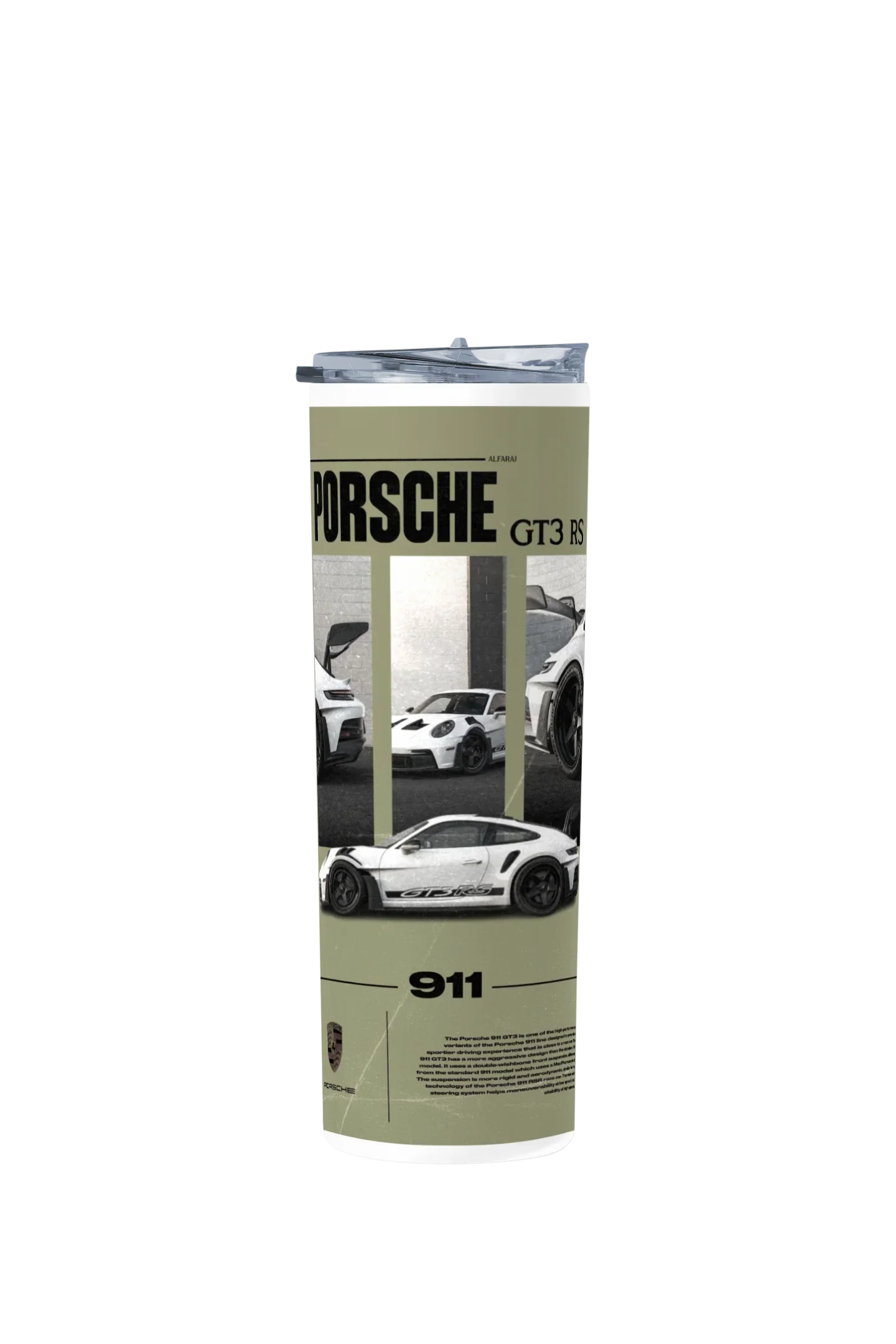 Termo Skinny Tumbler 20 oz de acero inoxidable - PORSCHE BLANCO