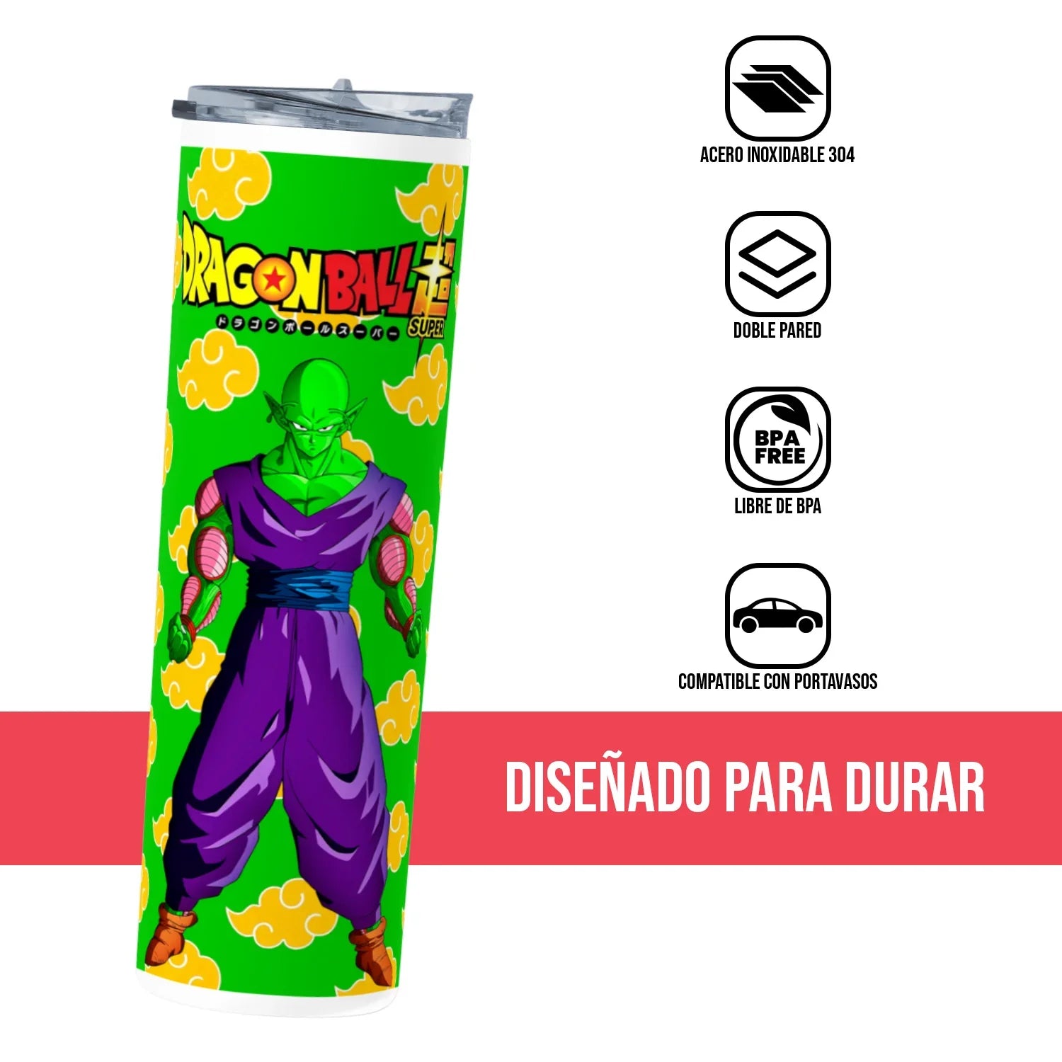 Termo Skinny Tumbler 20 oz de acero inoxidable - Piccolo   Dragon Ball