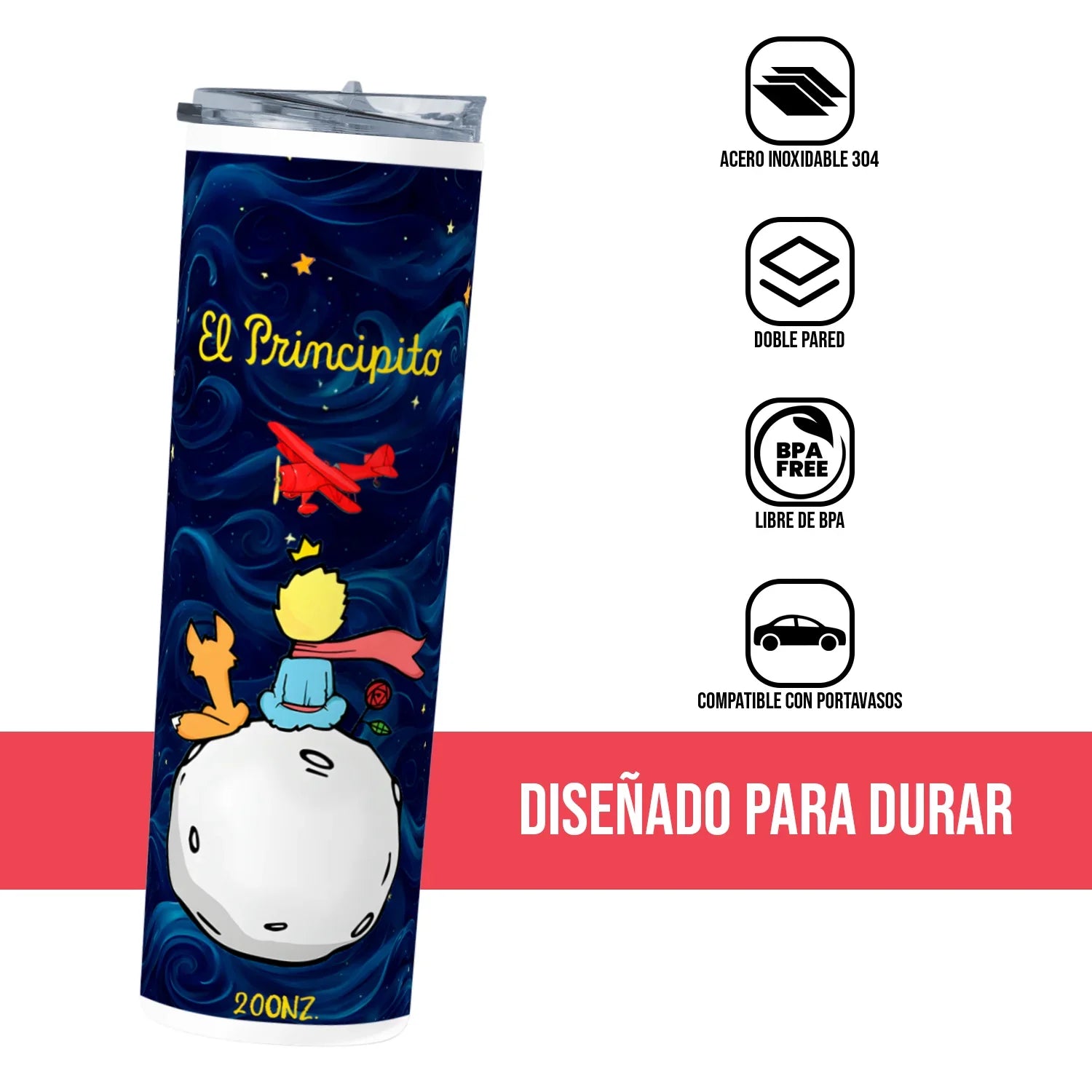 Termo Skinny Tumbler 20 oz de acero inoxidable - Principito