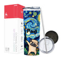 Termo Skinny Tumbler 20 oz de acero inoxidable - Pug van gogh