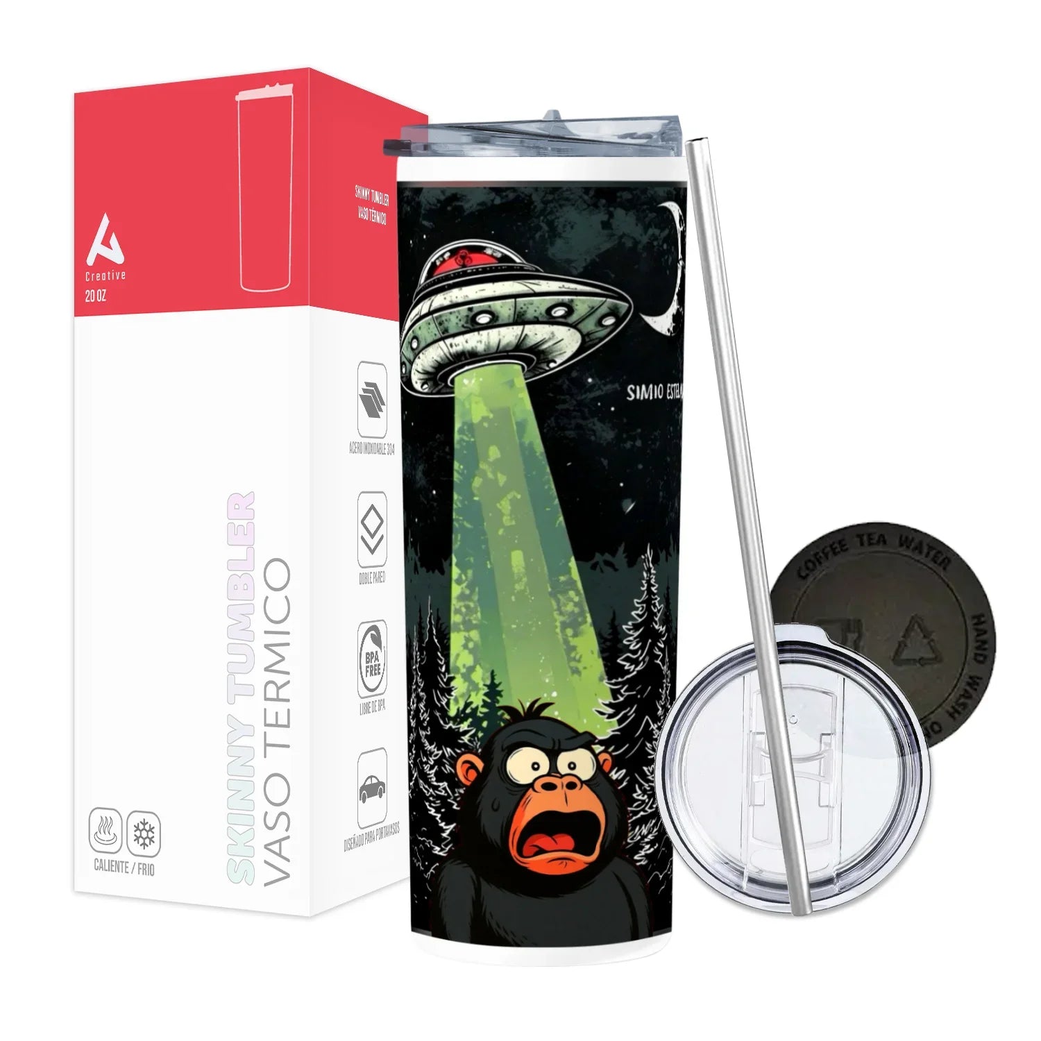 Termo Skinny Tumbler 20 oz de acero inoxidable - SIMIO ESTELAR