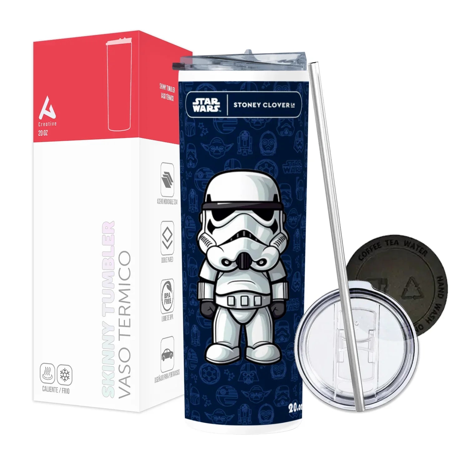 Termo Skinny Tumbler 20 oz de acero inoxidable - Stormtrooper star wards