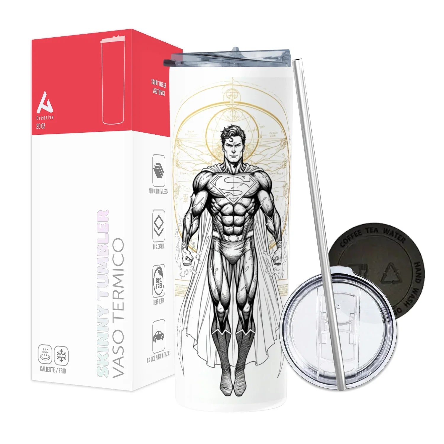 Termo Skinny Tumbler 20 oz de acero inoxidable - Superman 1