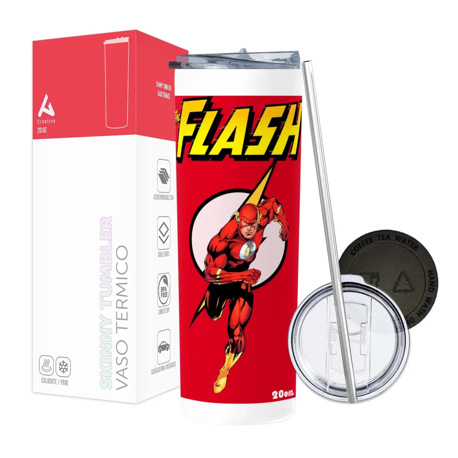Termo Skinny Tumbler 20 oz de acero inoxidable - The Flash