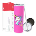 Termo Skinny Tumbler 20 oz de acero inoxidable - Unicornio Rosa