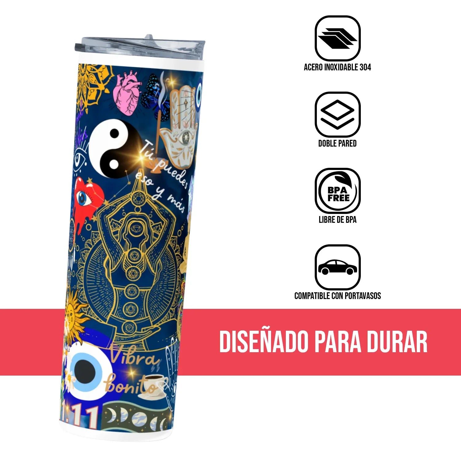 Termo Skinny Tumbler 20 oz de acero inoxidable - Vivra Bonito