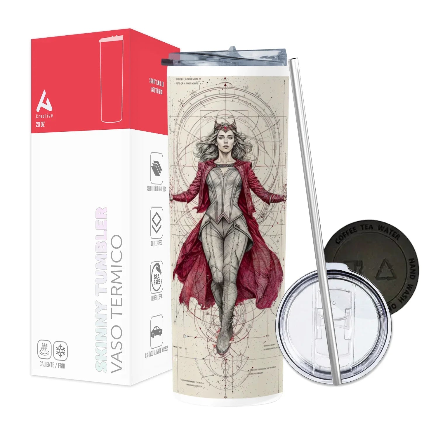 Termo Skinny Tumbler 20 oz de acero inoxidable - Wanda