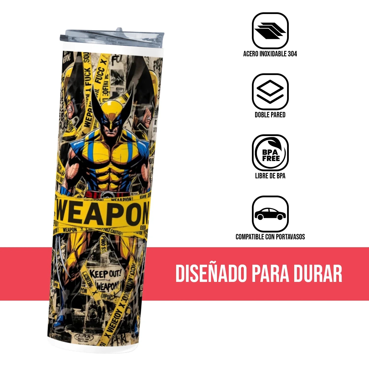 Termo Skinny Tumbler 20 oz de acero inoxidable - Wolverine