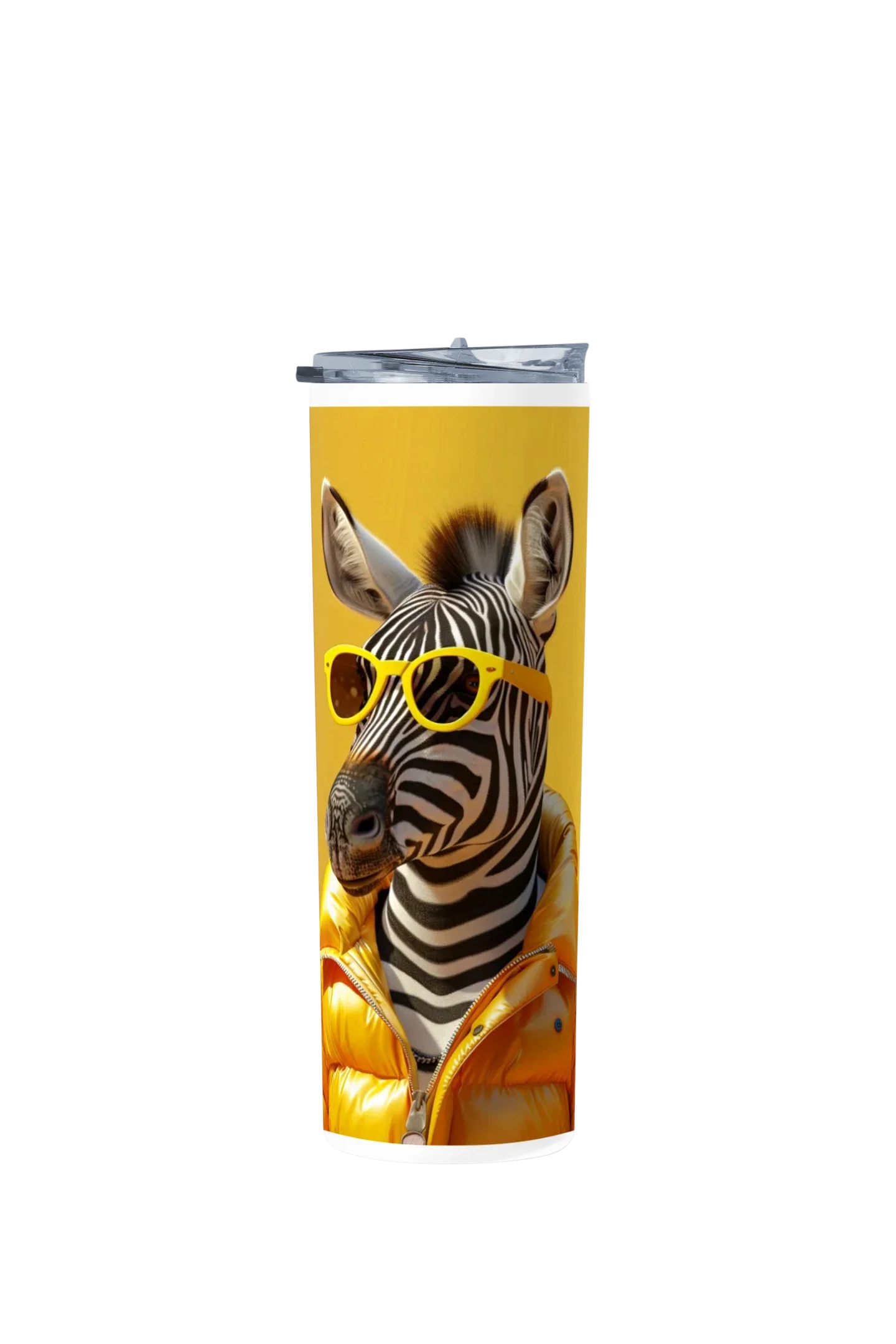 Termo Skinny Tumbler 20 oz de acero inoxidable - Zebra chammarra amarilla