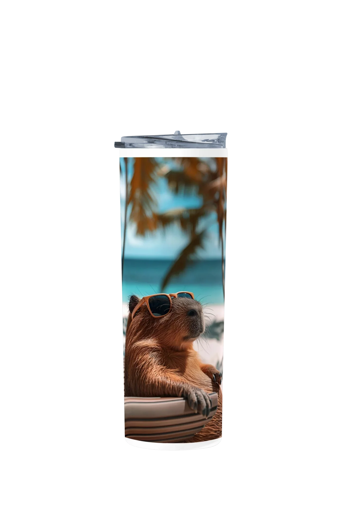 Termo Skinny Tumbler 20 oz de acero inoxidable - Capibara Vacacionando