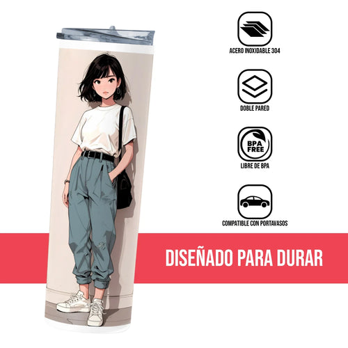 Termo Skinny Tumbler 20 oz de acero inoxidable - Chica Outfit