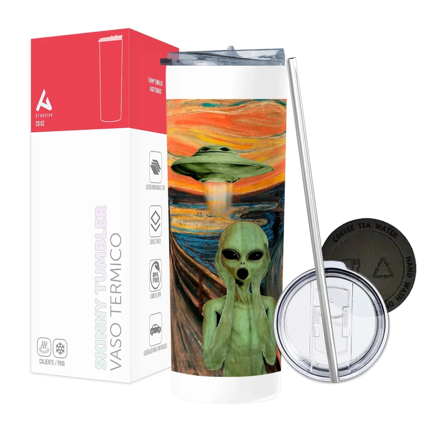 Termo Skinny Tumbler 20 oz de acero inoxidable - El Grito del marciano
