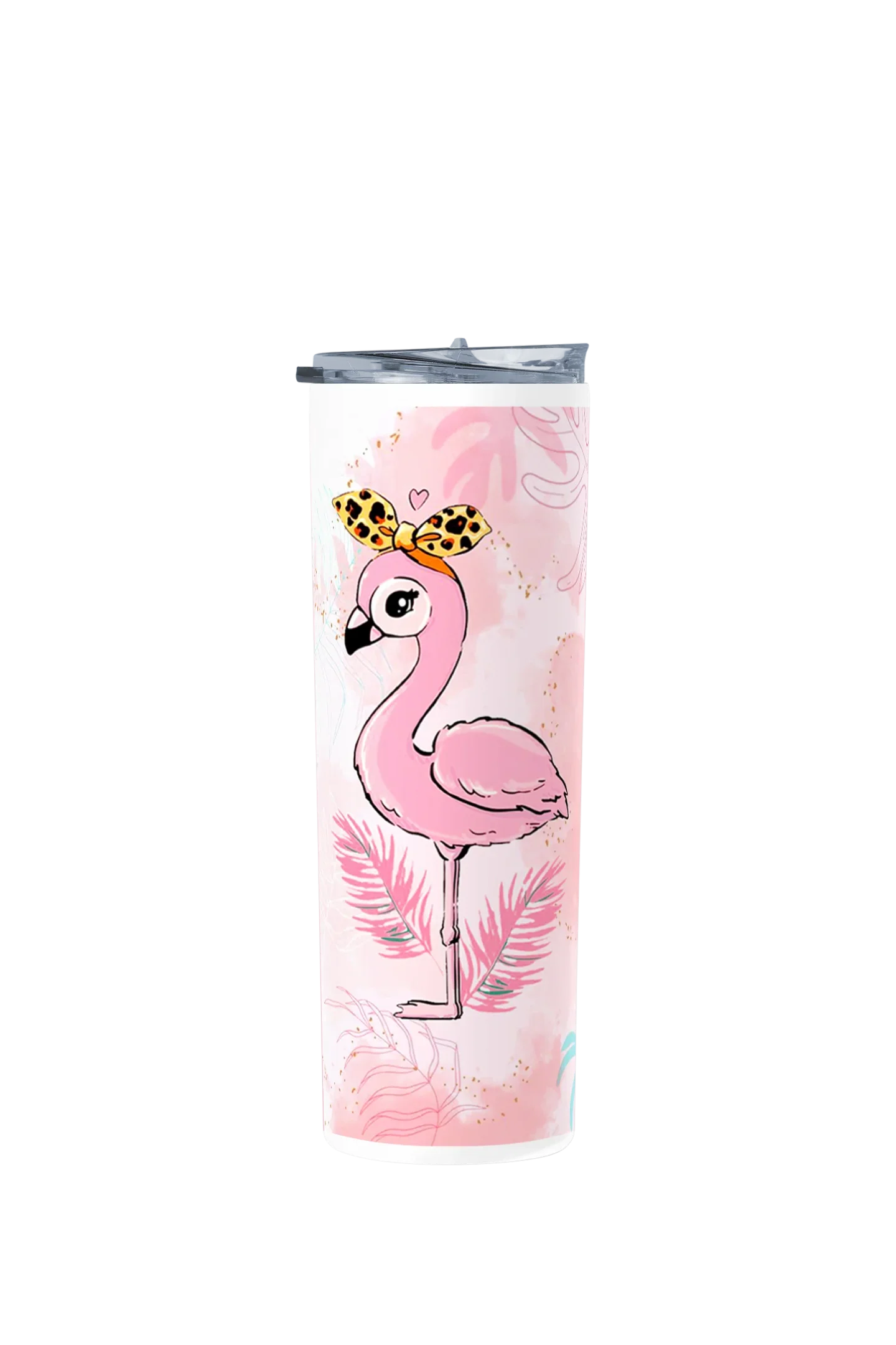 Termo Skinny Tumbler 20 oz de acero inoxidable - Flamingo moño