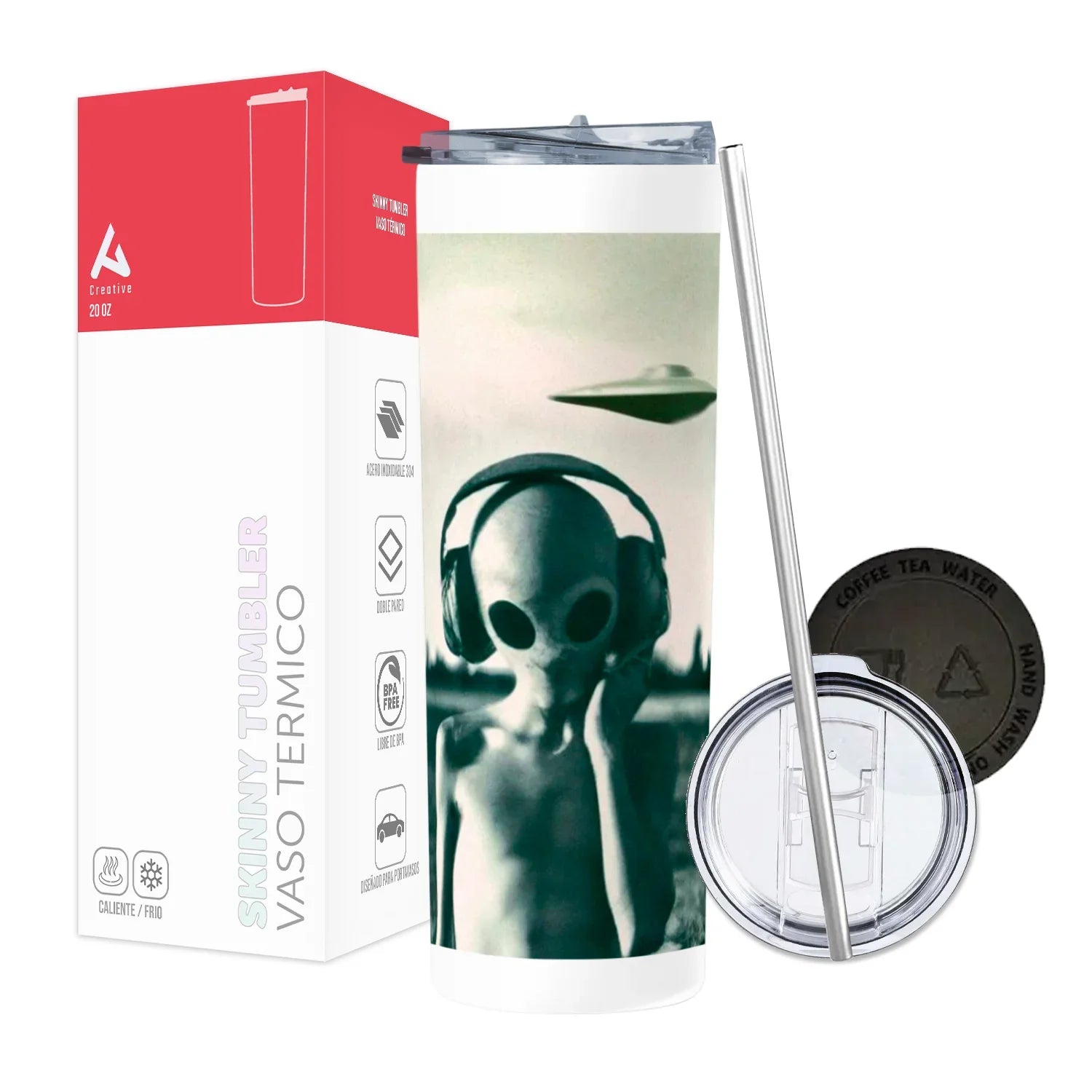 Termo Skinny Tumbler 20 oz de acero inoxidable - Marciano Dj