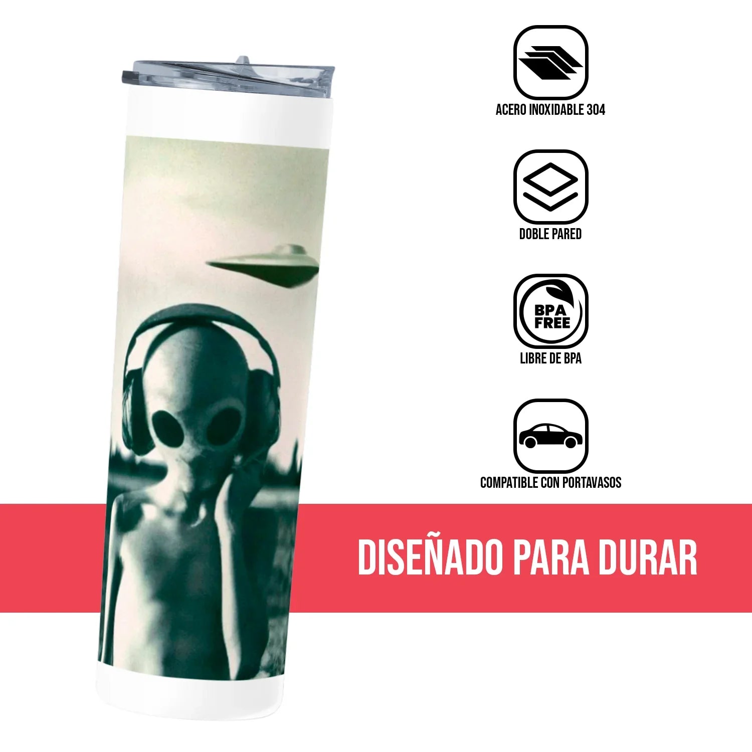 Termo Skinny Tumbler 20 oz de acero inoxidable - Marciano Dj