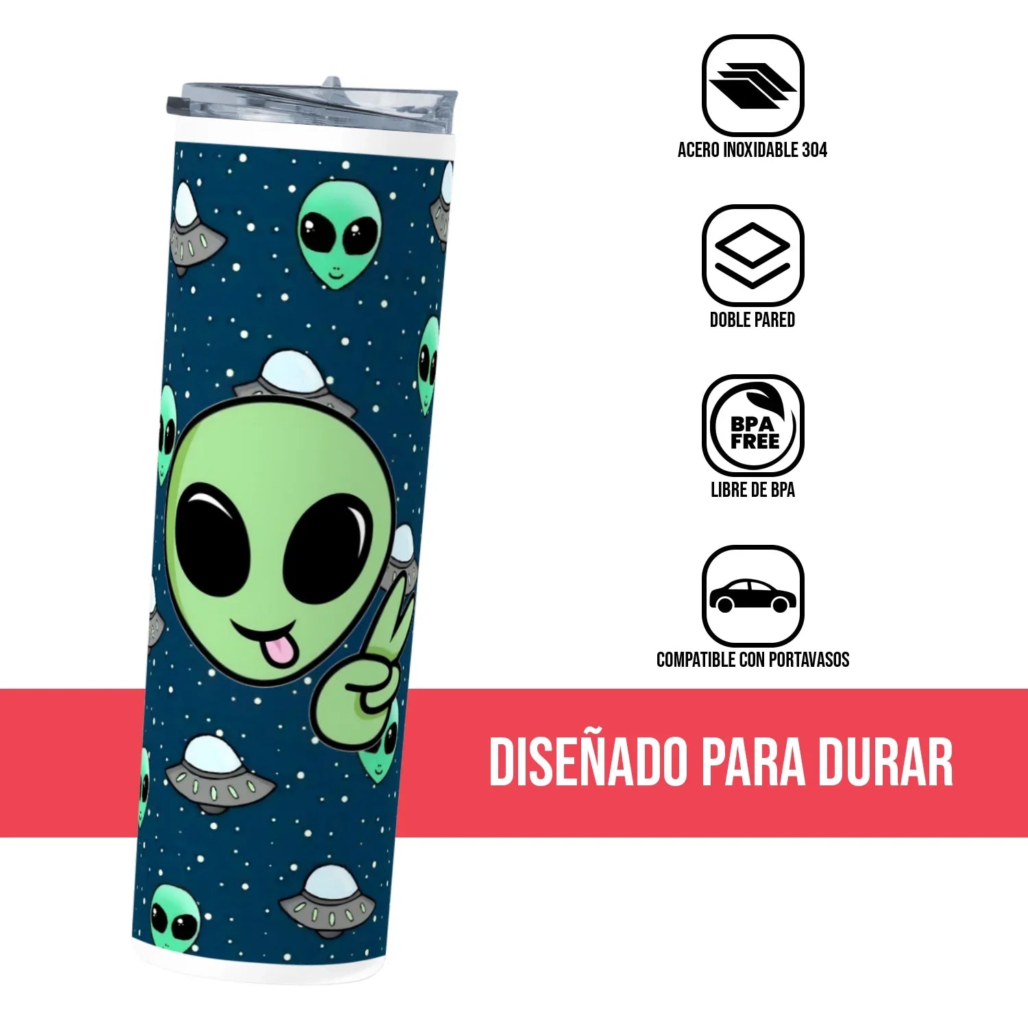 Termo Skinny Tumbler 20 oz de acero inoxidable - Marciano amor y paz