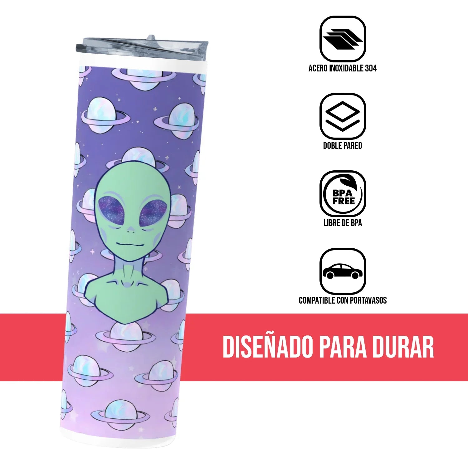 Termo Skinny Tumbler 20 oz de acero inoxidable - Marciano sonriente