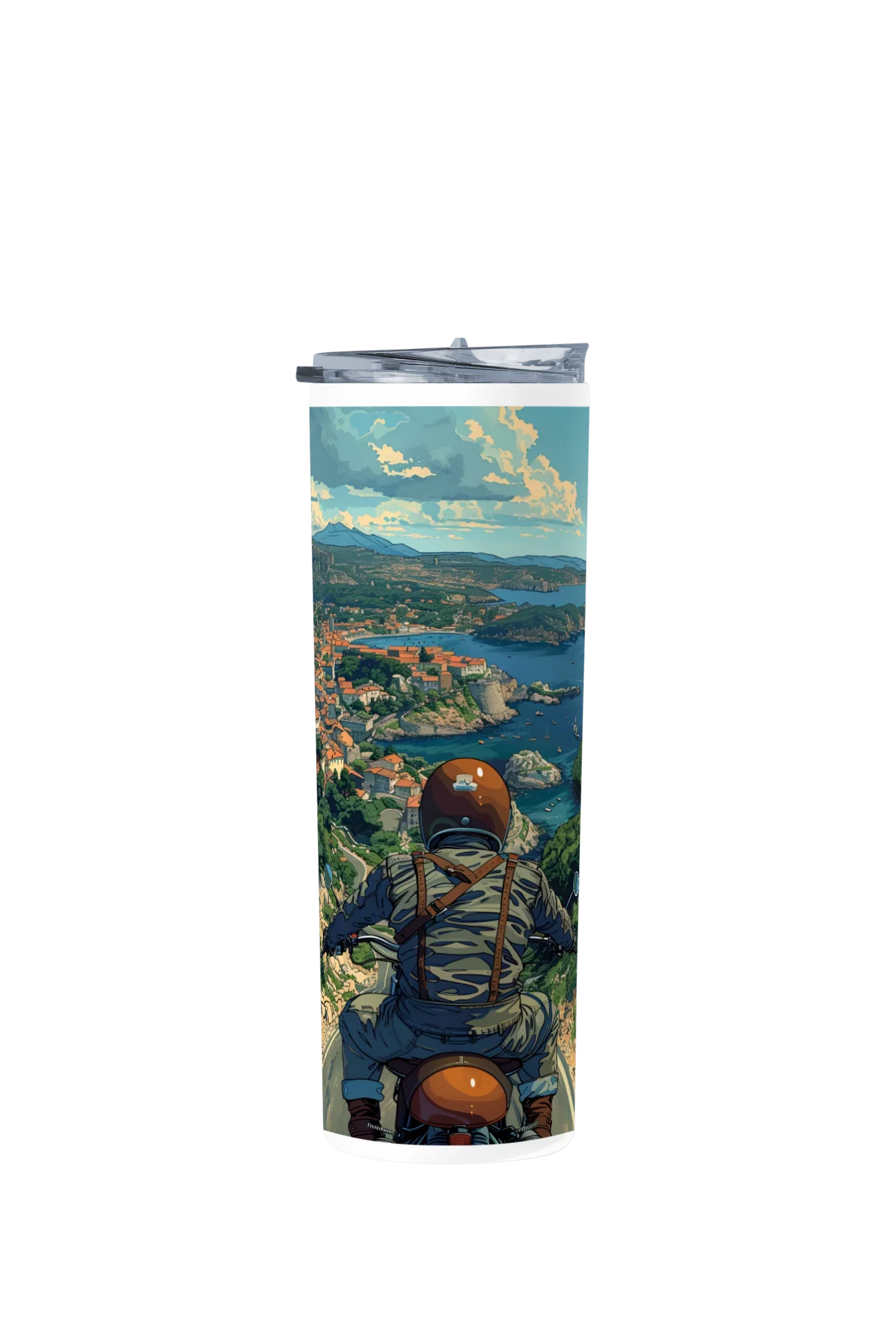 Termo Skinny Tumbler 20 oz de acero inoxidable - Motocicleta paisaje