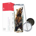 Termo Skinny Tumbler 20 oz de acero inoxidable - Oso grizzly ruge
