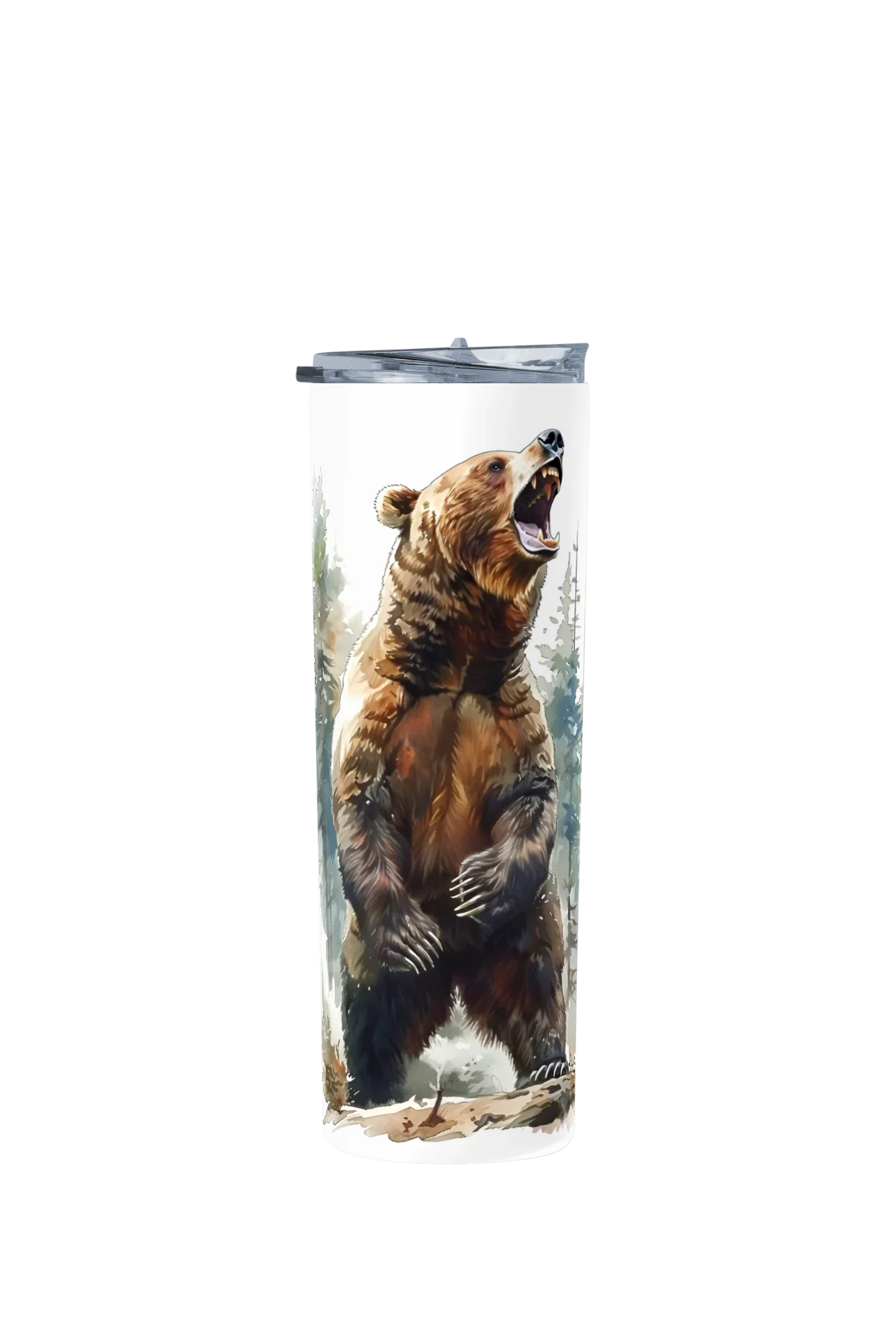 Termo Skinny Tumbler 20 oz de acero inoxidable - Oso grizzly ruge