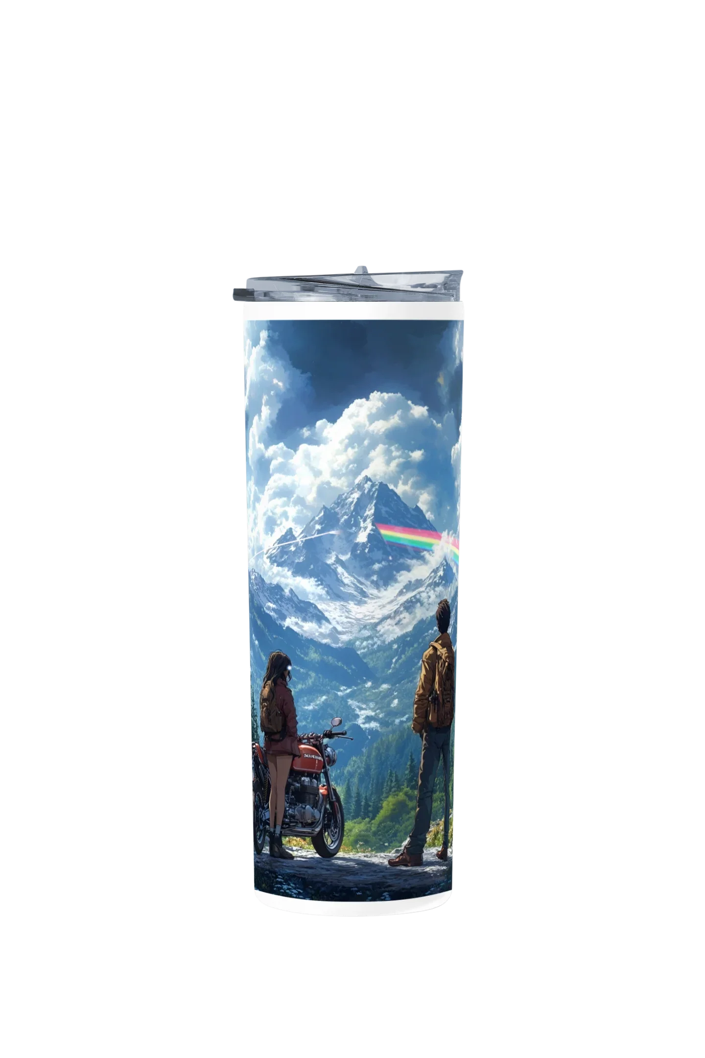 Termo Skinny Tumbler 20 oz de acero inoxidable - Pareja Viajera paisaje