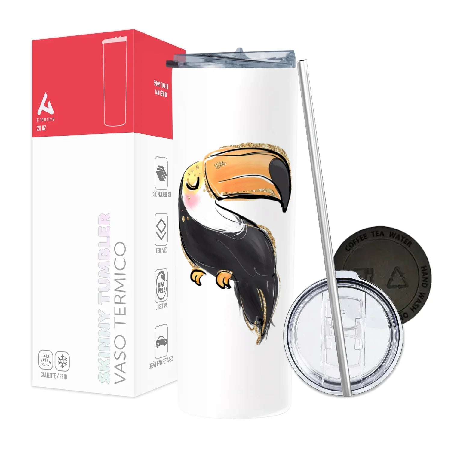 Termo Skinny Tumbler 20 oz de acero inoxidable - Tucan