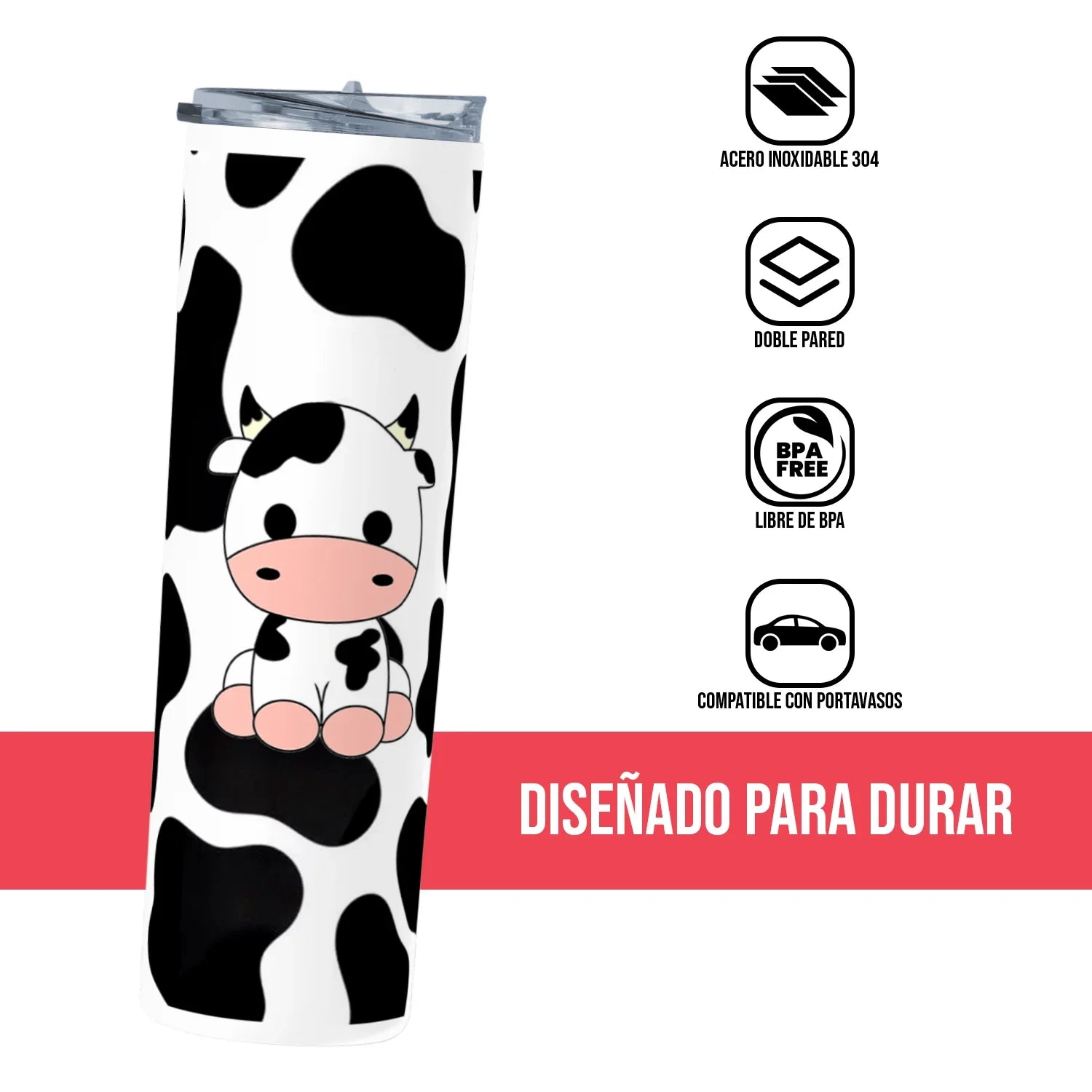 Termo Skinny Tumbler 20 oz de acero inoxidable - Vaquita